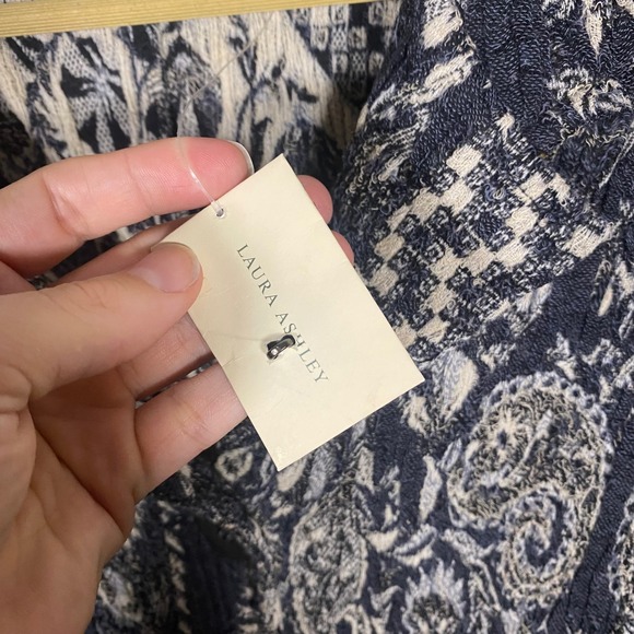 Laura Ashley Women's XL Textured Paisley Mixed Media Blazer Boho Lagenlook - Picture 4 of 14